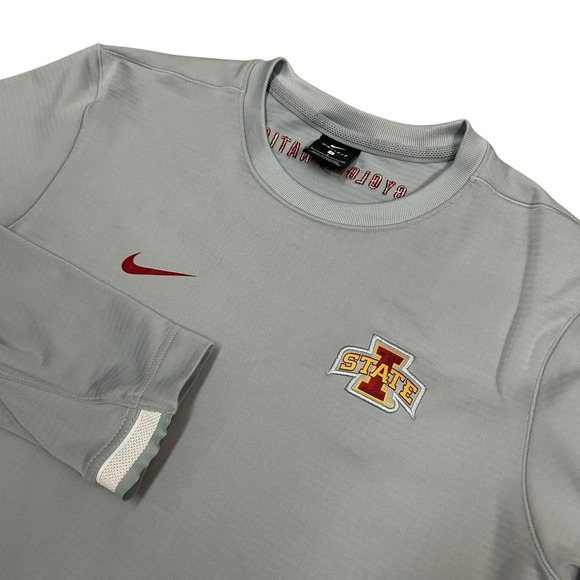 Nike Dri Fit Iowa State Cyclones Long Sleeve Pullover Mens Small Gray NCAA - Picture 1 of 11